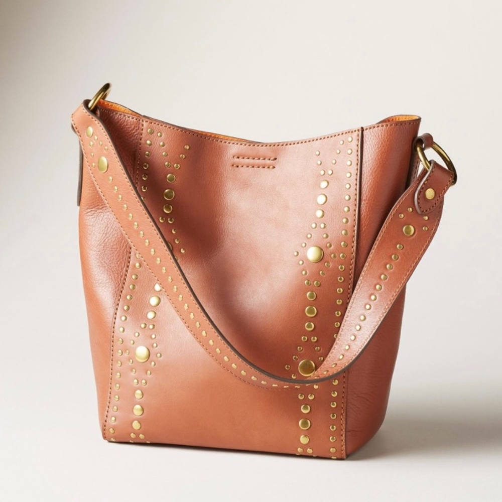 Fyre Leather Harness Studded Bucket Bag